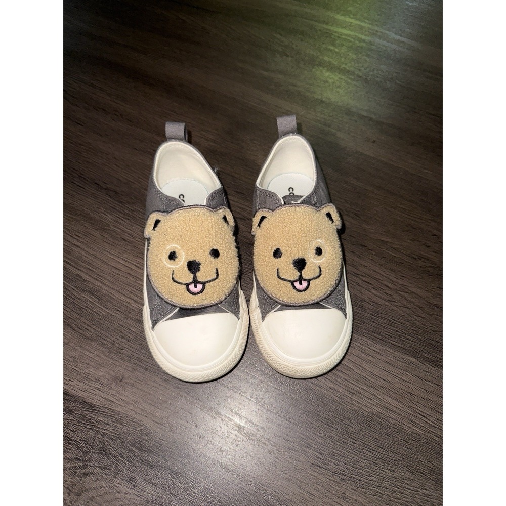 Converse Teddy Bear Style Beige Canvas Sneakers Size 9 Toddler